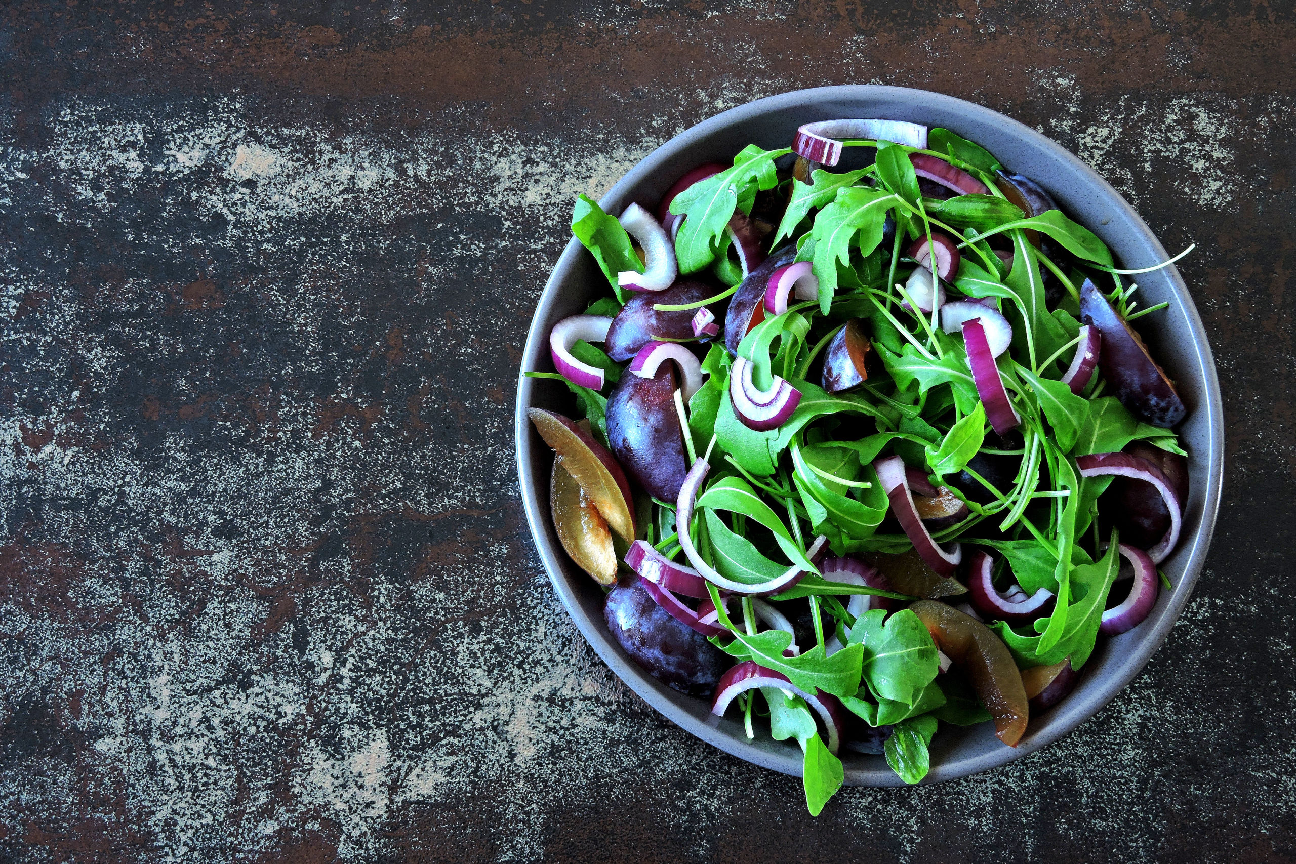 Stone Fruit Arugula Salad with Herbs & Asparagus
